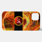 CRAZY FOTON RED RUBY GEM STONE MONOGRAM Case-Mate iPhone HÜLLE (Rückseite (Horizontal))