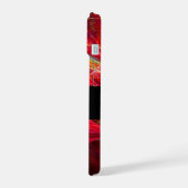CRAZY FOTON RED RUBY GEM STONE MONOGRAM iPhone 15 HÜLLE (Linke Seite)