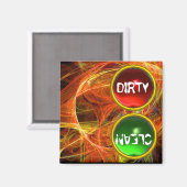 CRAZY FOTON UND RED GREEN GEMS Dirty Clean Magnet (Vorderseite/Rückseite)