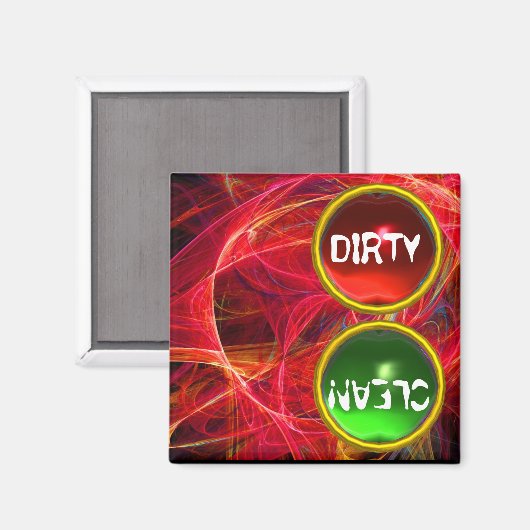CRAZY FOTON UND RED GREEN GEMS Dirty Clean Magnet (Vorderseite/Rückseite)