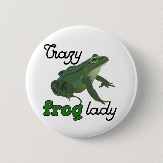 Crazy Frog Lady Frog Liebesgeschenke Button (Vorderseite)