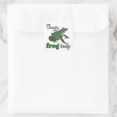 Crazy Frog Lady Frog lover gifts Quadratischer Aufkleber (Tasche)