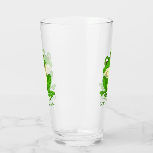 Crazy Frosch Lady fügt Text hinzu Glas (Links)