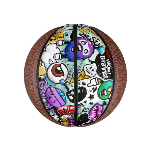 Crazy Frucht und Gemüse Graffiti Mini Basketball (Vertikal)