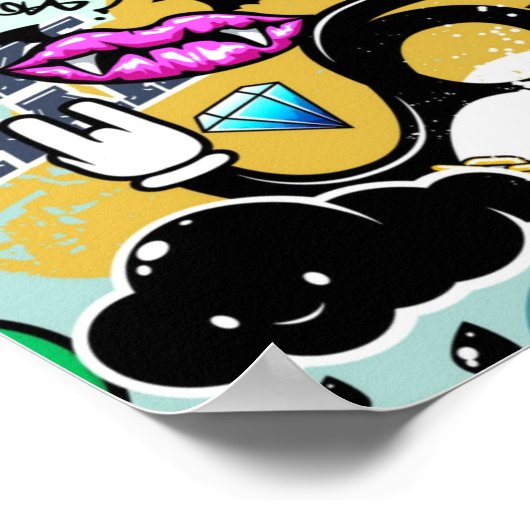 Crazy Frucht und Gemüse Graffiti Poster (Ecke)