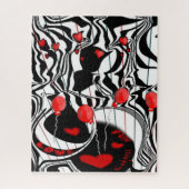 Crazy Fun, Black, White, Red Modern Jazz Puzzle (Vertikal)