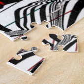 Crazy Fun, Black, White, Red Modern Jazz Puzzle (Seite)