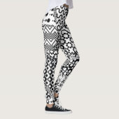 Crazy, Funky, Black and White Pattern, Cool Leggings (Rechts)