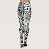 Crazy, Funky, Black and White Pattern, Cool Leggings (Rückseite)