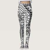 Crazy, Funky, Black and White Pattern, Cool Leggings (Vorderseite)