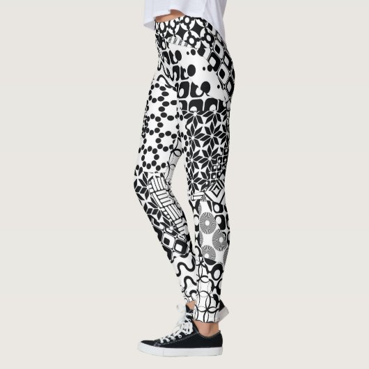 Crazy, Funky, Black and White Pattern, Cool Leggings (Links)