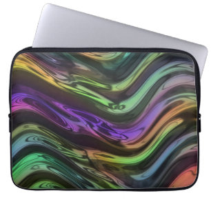 Crazy Funky Rainbow Ripple Waves Art Muster Laptopschutzhülle
