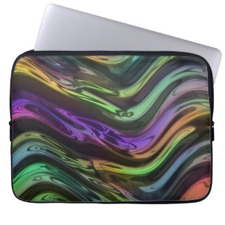 Crazy Funky Rainbow Ripple Waves Art Muster Laptopschutzhülle