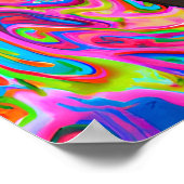 Crazy Funky Whippet Dog Portrait Art Poster (Ecke)