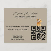 Crazy Funny Dog Walker Sitter QR Code Modern Flyer (Hinten)