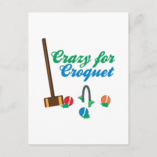 Crazy für Croquet Postkarte (Vorderseite)