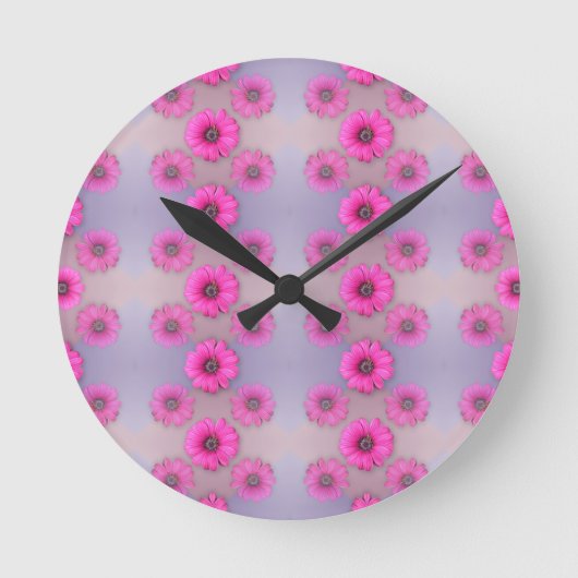 Crazy für Daisy Runde Wanduhr (Vorderseite)