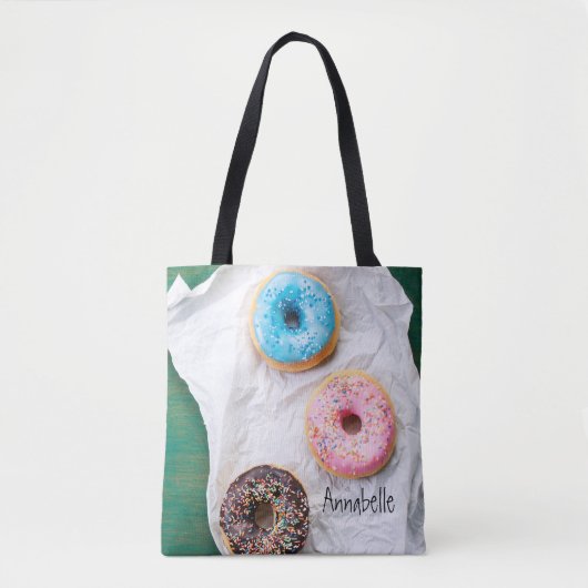 Crazy für Donuts | PERSONALISIERT Tasche (Vorderseite)