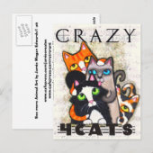 Crazy für Katzen Postkarte (Vorne/Hinten)