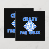 Crazy für Schach Einladung (Vorne/Hinten)
