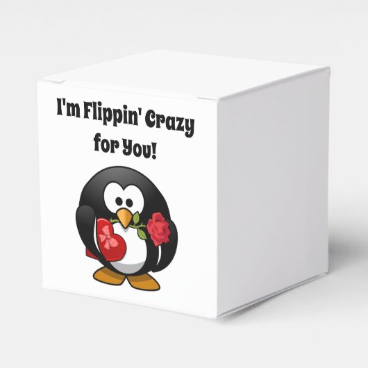 Crazy für Sie Niedlich Valentinstag Liebe Pinguin Geschenkschachtel (Vorderseite)
