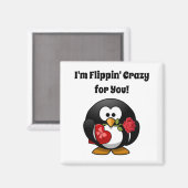Crazy für Sie Niedlich Valentinstag Liebe Pinguin Magnet (Vorderseite/Rückseite)