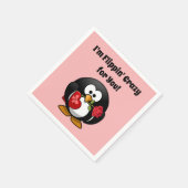 Crazy für Sie Niedlich Valentinstag Liebe Pinguin Serviette (Ecke)