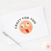 Crazy für Sie Ovaler Aufkleber (Umschlag)