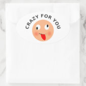 Crazy für Sie Ovaler Aufkleber (Tasche)