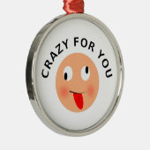 Crazy für Sie Silbernes Ornament (Rechts)