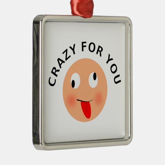 Crazy für Sie Silbernes Ornament (Rechts)