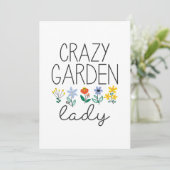 Crazy Garden Lady Dankeskarte (Stehend Vorderseite)