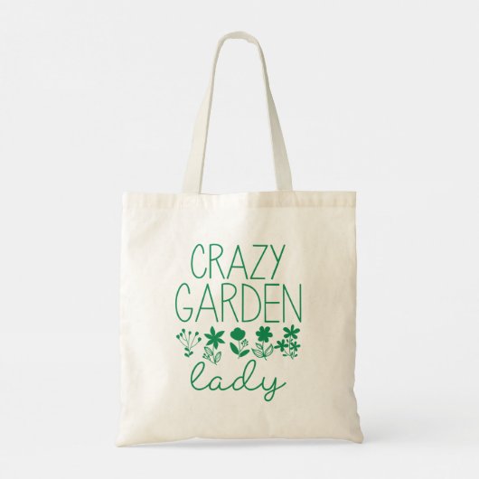 Crazy Garden Lady Tragetasche (Rückseite)
