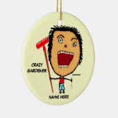 Crazy Gardener Cartoon Keramikornament (Rechts)