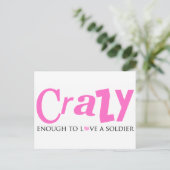Crazy genug, um einen Soldaten zu Liebe Postkarte (Stehend Vorderseite)