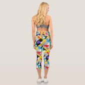 Crazy Geometry Abstrakte Kunst Capri Leggings (Rückseite)