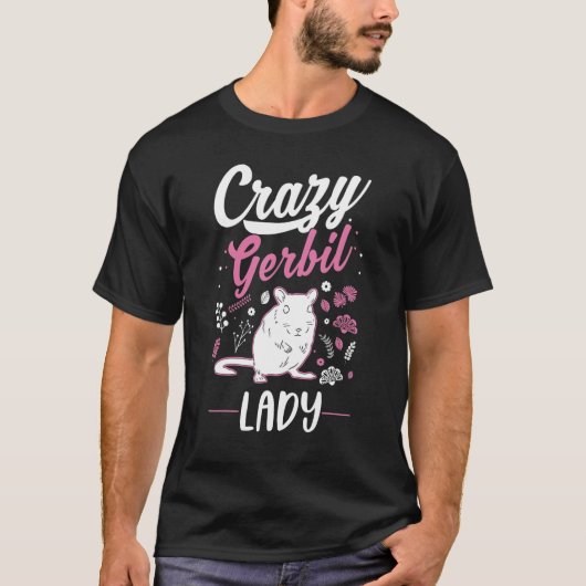Crazy Gerbil lady Racing Rat Girl 1 T-Shirt (Vorderseite)