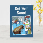 Crazy Get Well Bald Card mit weißem Umschlag Karte (Gelbe Blume)