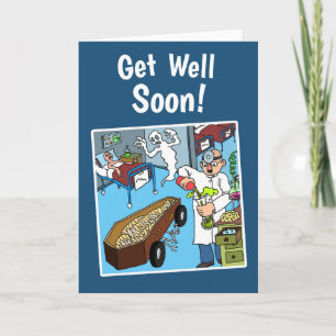 Crazy Get Well Bald Card mit weißem Umschlag Karte