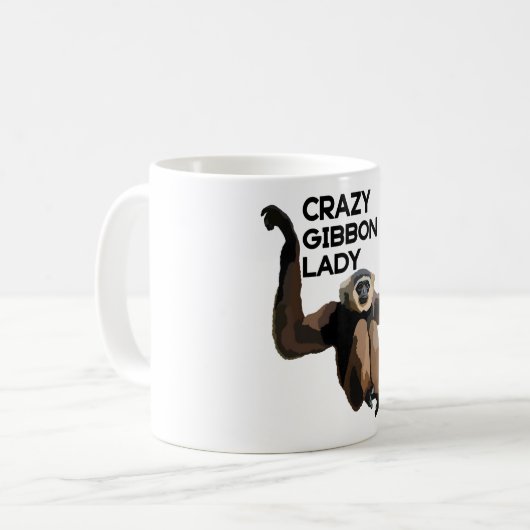 Crazy Gibbon Lady Kaffeetasse (Vorderseite Links)