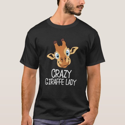 Crazy Giraffe Animal Head Crazy Giraffe Lady T-Shirt (Vorderseite)