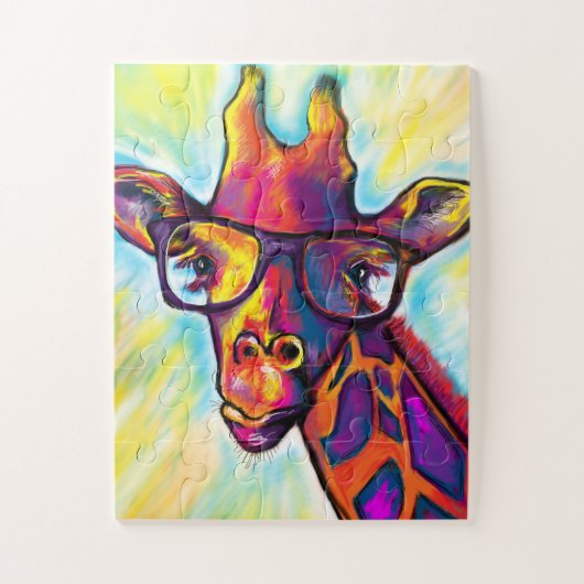 Crazy Giraffe Man Art Puzzle (Vertikal)