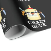 Crazy Glue Funny Super Glue Pun Dark BG Geschenkpapier (Rolleneckpunkt)