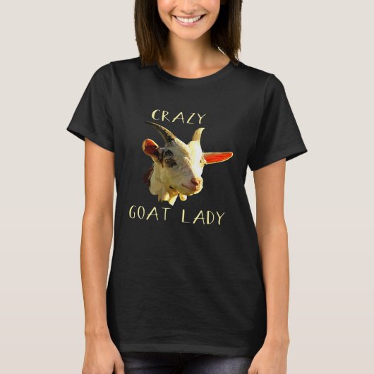 Crazy Goat Lady Funny T-Shirt (Vorderseite)