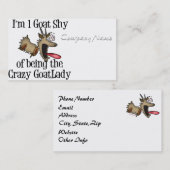 Crazy Goat Lady GetYerGoat Visitenkarte (Vorne/Hinten)