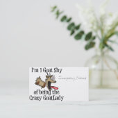 Crazy Goat Lady GetYerGoat Visitenkarte (Stehend Vorderseite)