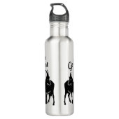 "Crazy Goat Lady" goat silhouettes for goat lovers Edelstahlflasche (Rückseite)