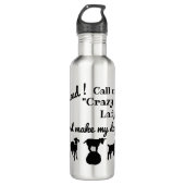 "Crazy Goat Lady" goat silhouettes for goat lovers Edelstahlflasche (Vorderseite)