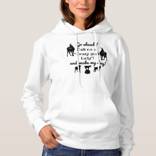 "Crazy Goat Lady" goat silhouettes for goat lovers Hoodie (Vorderseite)