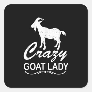 Crazy Goat Lady Shirt Goat, Goat Farmer Geschenk Quadratischer Aufkleber